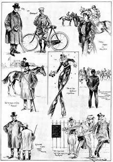 Sportsmen Prints: The Epsom Spring Meeting: sketches on the City and Suburban Day, 1898. Creator: Unknown