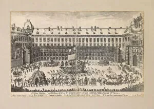 Equestrian ballet in the courtyard of the Vienna Hofburg... 1667. Creator: Anonymous
