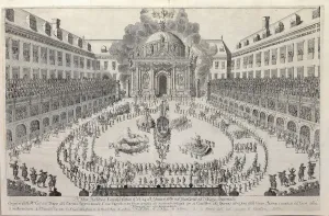 Equestrian ballet in the courtyard of the Vienna Hofburg…, 1667. Creator: Anonymous