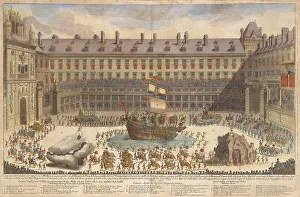 Hofburg Prints: Equestrian ballet in the courtyard of the Vienna Hofburg on the occasion of the wedding of