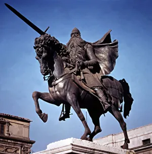 Equestrian Prints: Equestrian monument in the city of Burgos dedicated to Rodrigo Diaz de Vivar