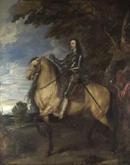 Charles V Of Spain Gallery: Equestrian Portrait of Charles I, ca 1638. Artist: Dyck, Sir Anthonis, van (1599-1641)