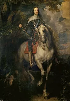 Charles The Martyr Collection: Equestrian Portrait of Charles I (Charles I on Horseback). Artist: Dyck, Sir Anthony van (1599-1641)