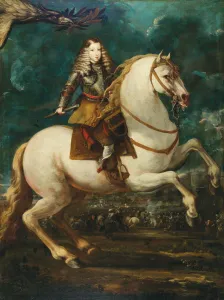 Habsburg Prints: Equestrian Portrait of Charles II of Spain, 1660s. Creator: Herrera Barnuevo