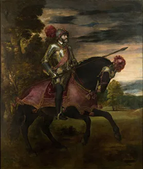 Charles V Of Spain Gallery: Equestrian Portrait of Charles V of Spain (1500-1558), 1548. Artist: Titian (1488-1576)