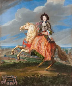Equestrian portrait of Francoise Madeleine Claude de Saint-Geran, 1675-1680
