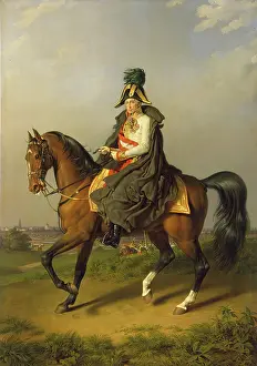 Equestrian Prints: Equestrian Portrait of Franz I (1768-1835), 1832. Creator: Johann Peter Krafft