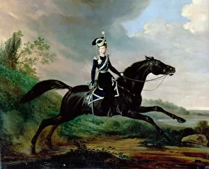 Alexander Nikolayevich Collection: Equestrian Portrait of Grand Prince Alexander Nikolayevich, (1818-1881), 1832. Artist: Franz Kruguer
