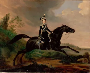 Equestrian Portrait of Grand Prince Alexander Nikolayevich (1818-1881), 1832. Artist: Kruger, Franz (1797-1857) Equestrian Portrait of Grand Prince Alexander Nikolayevich (1818-1881), 1832. Artist: Kruger, Franz (1797-1857)