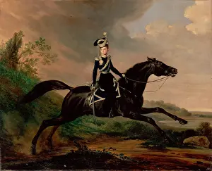 1832 Prints: Equestrian Portrait of Grand Prince Alexander Nikolayevich, 1832. Creator: Franz Kruger