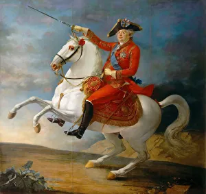 Guillotined Prints: Equestrian Portrait of the King Louis XVI (1754-1793)