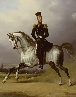 King Willem Ii Prints: Equestrian Portrait of William II