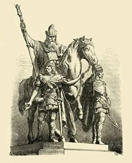 Vassal Gallery: Equestrian Statue of Charlemagne, Paris, 1890. Creator: Unknown