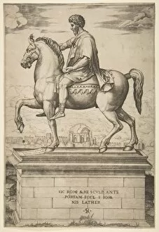 Marco Dente Gallery: Equestrian Statue of Marcus Aurelius, 1515-27. Creator: Marco Dente