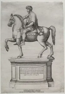 Equestrian Statue of Marcus Aurelius, 1548. Creator: Nicolas Beatrizet (French, 1515-after 1565)