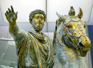 Roman Empire Collection: Equestrian statue of Marcus Aurelius, 161-180. Artist: Art of Ancient Rome, Classical sculpture