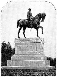 Saxe Coburg Gotha Albert Prints: Equestrian statue of the Prince Consort in Windsor Park, 1890. Creator: Unknown