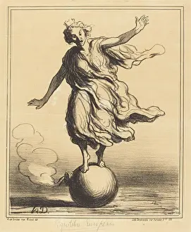 Dangerous Prints: Equilibre Europeen, 1867. Creator: Honore Daumier