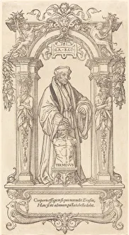 Erasmus Desiderius Prints: Erasmus of Rotterdam, c. 1538. Creator: Hans Holbein the Younger