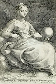 Henry Goltzius Prints: Erato, 1592. Creator: Hendrik Goltzius
