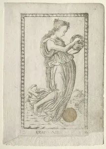 Erato (lyric and love poetry) (from the Tarocchi series D... before 1467. Creator