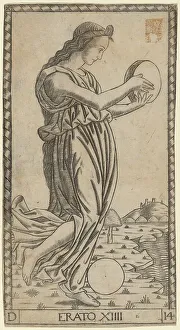 Mantegna Prints: Erato, probably c. 1470. Creator: Master of the S-Series Tarocchi