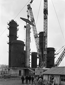 Absorption Tower Gallery: Erecting an absorption tower, Coleshill coal preparation plant, Warwickshire, 1962