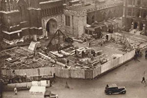 Construction Prints: Erecting the annexe to Westminster Abbey in advance of King George VIs coronation, 1937