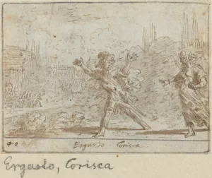 Walking Away Prints: Ergasto and Corisca, 1640. Creator: Johann Wilhelm Baur