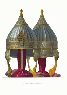 Muscovy Prints: Erikhonka Helmet. From the Antiquities of the Russian State, 1849-1853