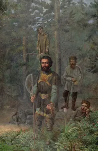 Raid Prints: Ermak's punitive raid, 2nd half of 19th century. Creator: Mikhail Znamensky