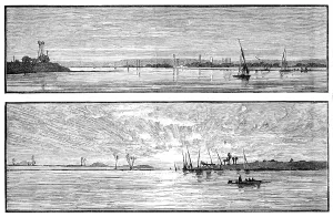 Dhow Prints: Erment, [near] Luxor; distant view of the Arabian Mountain Range