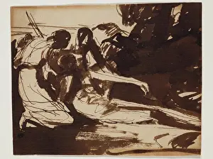 Healthcare Prints: Erminia and Vafrino Ministering to the Wounded Tancred, c1776. Creator: George Romney