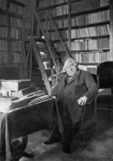 Bookshelves Gallery: Ernest Renan, French philosopher and writer, 1890