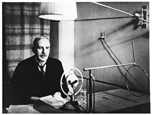 Aotearoan Prints: Ernest Rutherford broadcasting during a home visit to New Zealand in 1926