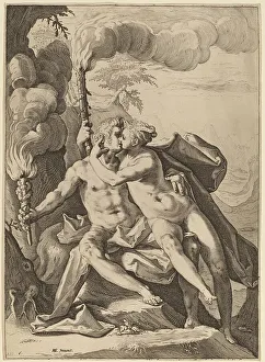 Eros Prints: Eros and Anteros, probably 1588. Creator: Jacob Matham