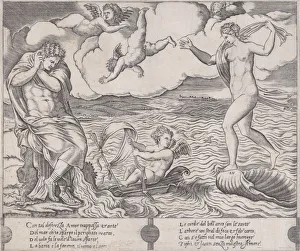 Agostino Prints: Eros in the Sea, ca. 1514-36. Creator: Agostino Veneziano