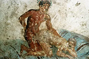 Erotic mural, Pompeii, Italy