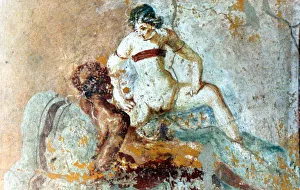 Erotic mural, Pompeii, Italy