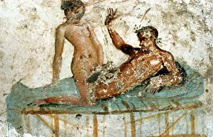 Erotic mural, Pompeii, Italy