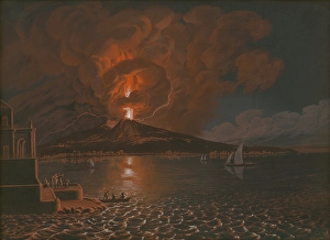 Erupting Prints: Eruption of the Italian volcano. Vesuvius, 1810-1827. Creator: Jan Jakub Muller