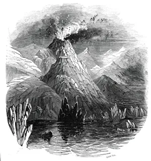 Erupting Prints: Eruption of Mount Hecla, 1845. Creator: Smyth