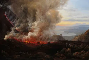 Erupting Prints: An Eruption of Vesuvius, 1824. Creator: Johan Christian Dahl