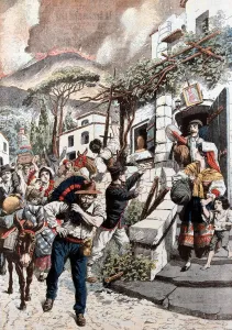 Evacuation Prints: Eruption of Vesuvius, 1906