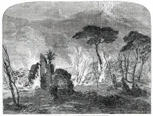 Erupting Prints: Eruption of Vesuvius - Sketched on the Verge of the Grand Stream of Lava
