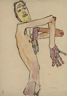 Leopold Museum Prints: Erwin Dominik Osen as Nude with Crossed Arms