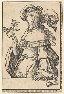 Lucas Jacobsz Prints: Erythrean Sibyl, from the series of Sibyls, ca. 1530. Creator: Lucas van Leyden
