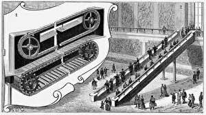 Escalator Gallery: Escalator at the Pennsylvania Railroad Companys Cortland Street Station, New York, 1893