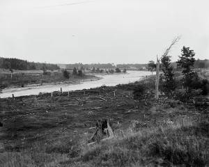 Escanaba River at Flat Rocks [sic], between 1880 and 1899. Creator: Unknown