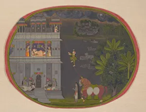 Opaque Watercolor Collection: Escapade at Night:, ca. 1800-10. Creator: Chokha